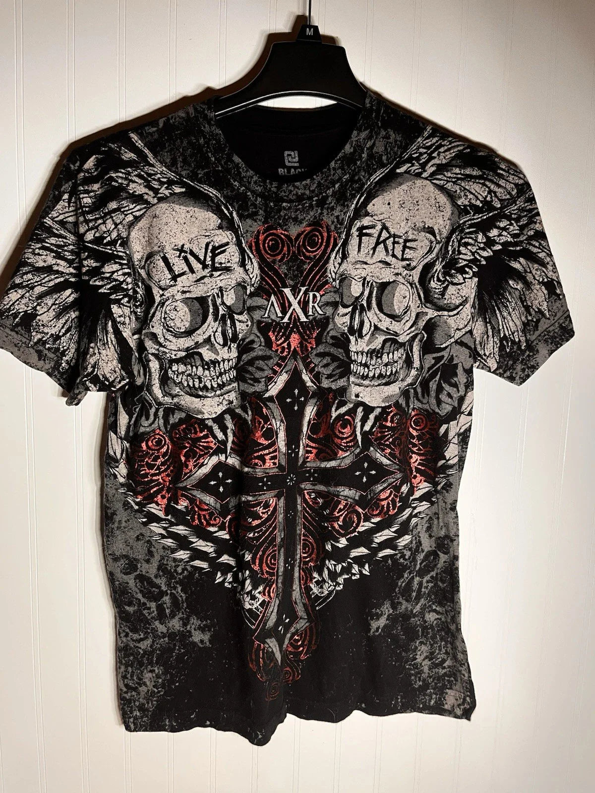 Y2k T-Shirt Mens M Medium Skulls Grunge Cyber Goth Unisex T-shirt, Sweatshirt, Hoodie, Long Sleeve Tee - T-Shirt, Sweatshirt, Hoodie
