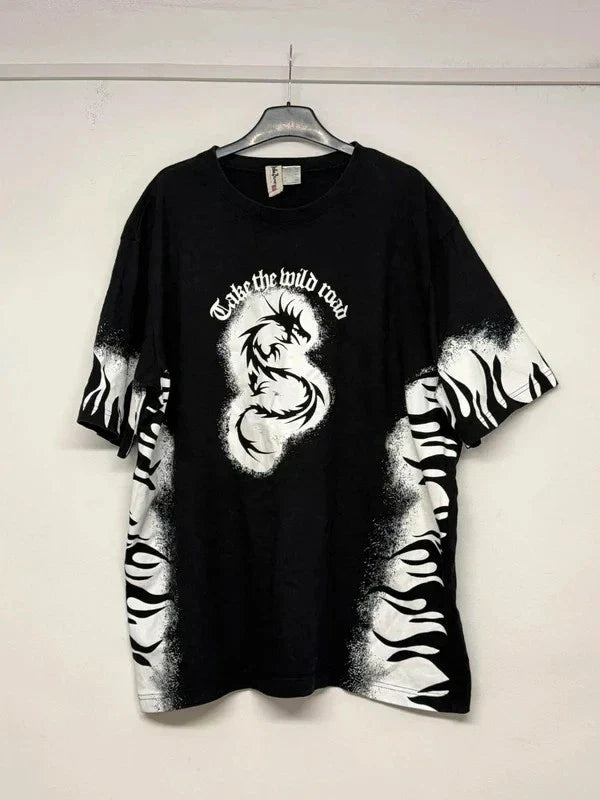 Eddie Bauer Tribal Tattoo Dragon Y2K Style T-Shirt size Large Unisex T-shirt, Sweatshirt, Hoodie, Long Sleeve Tee - T-Shirt, Sweatshirt, Hoodie