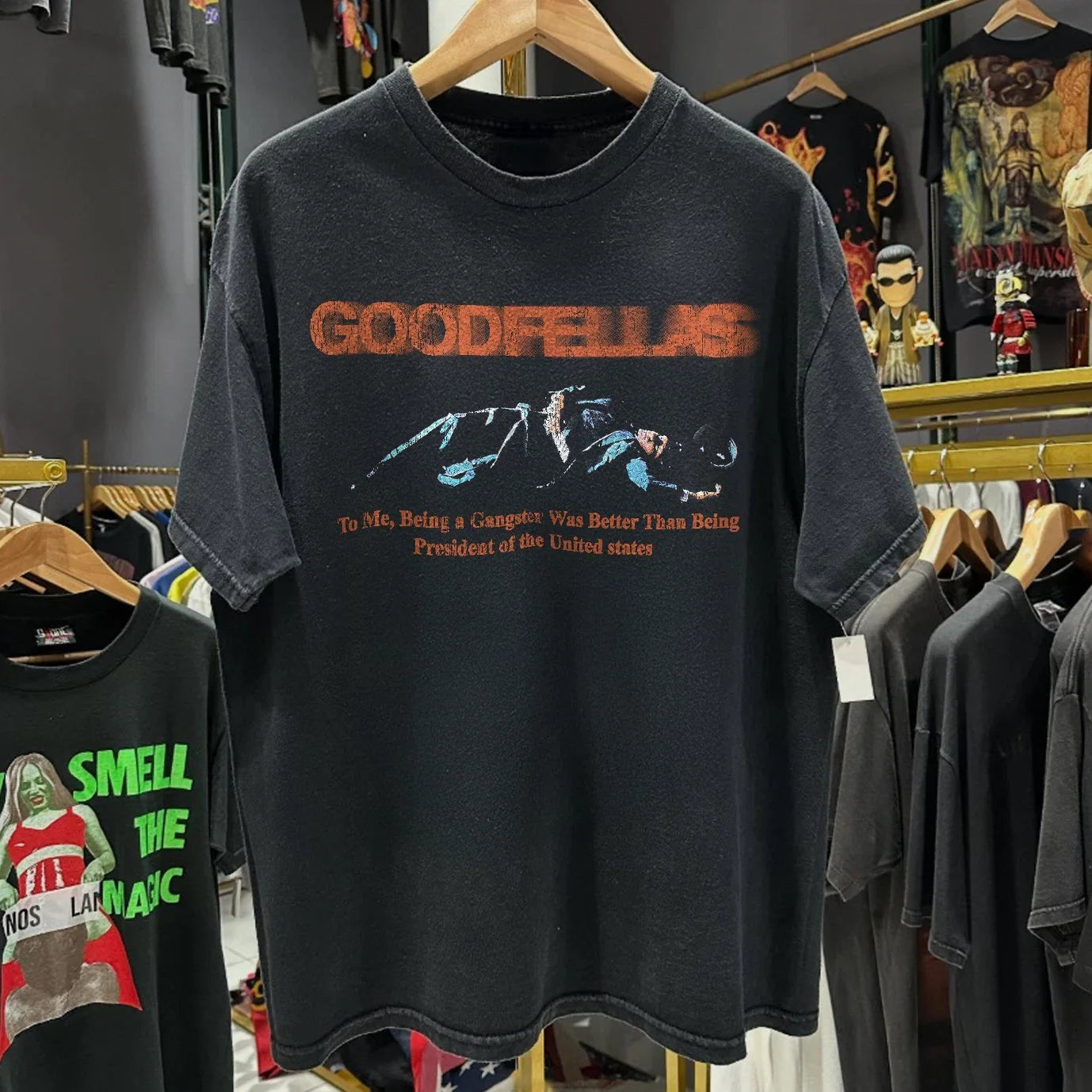 90s Goodfellas Never Rat Aged T-Shirt Black M Unisex T-shirt, Sweatshirt, Hoodie, Long Sleeve Tee - T-Shirt, Sweatshirt, Hoodie