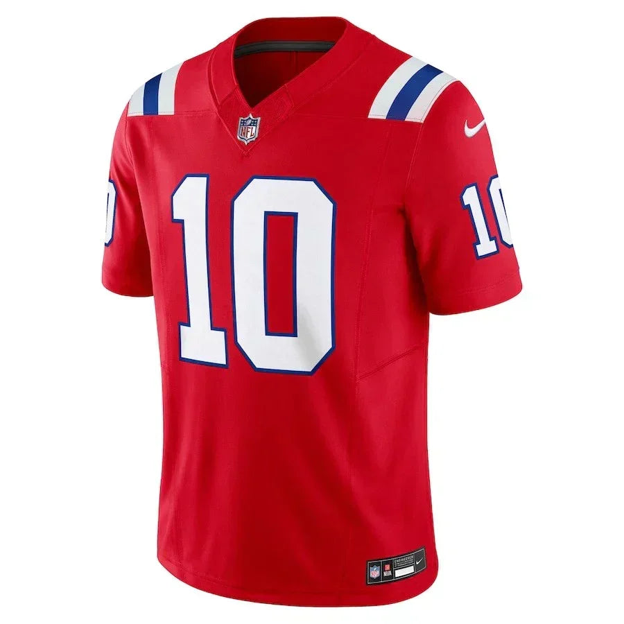 New England Patriots Drake Maye #10 Red 2025 F.U.S.E. NFL Limited Jersey football jersey product view 2