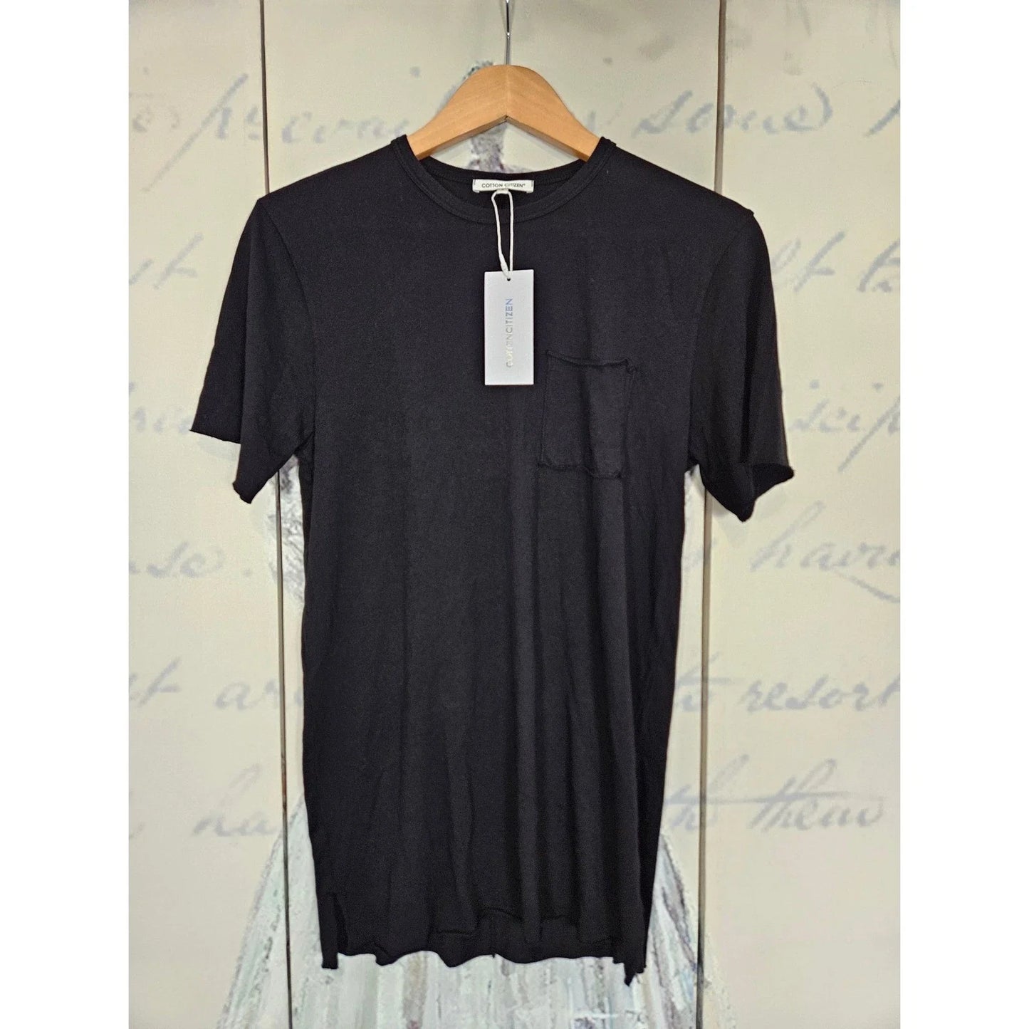 Cotton Citizen Black Supima Cotton Raw Edge Pocket T-Shirt Size S Made in USA Unisex T-shirt, Sweatshirt, Hoodie, Long Sleeve Tee - T-Shirt, Sweatshirt, Hoodie