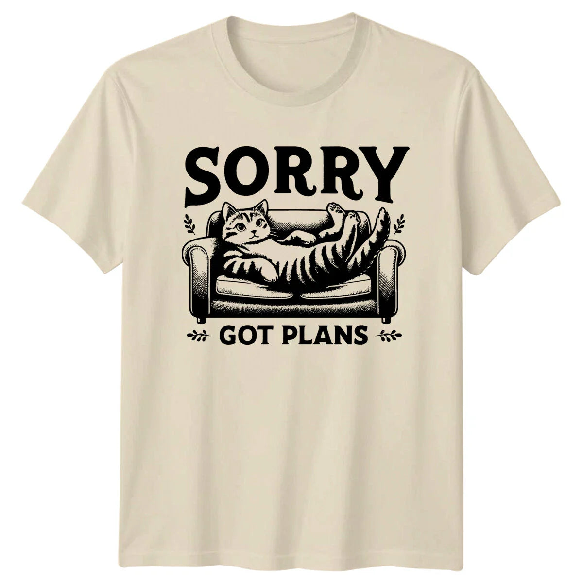 Sorry Got Plans Cat T-Shirt Funny Lazy Tabby Kitten Tee Unisex T-shirt, Sweatshirt, Hoodie, Long Sleeve Tee - T-Shirt, Sweatshirt, Hoodie