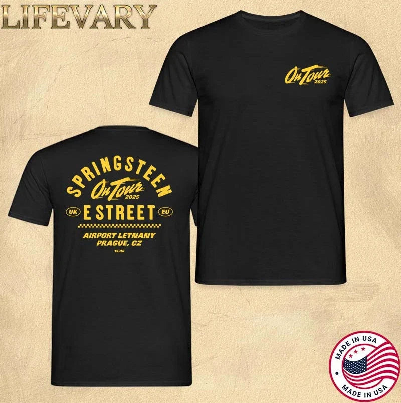 Prague 2025 Bruce Springsteen & The E-Street Band T-Shirt  15 June Live Tour Unisex T-shirt, Sweatshirt, Hoodie, Long Sleeve Tee - T-Shirt, Sweatshirt, Hoodie