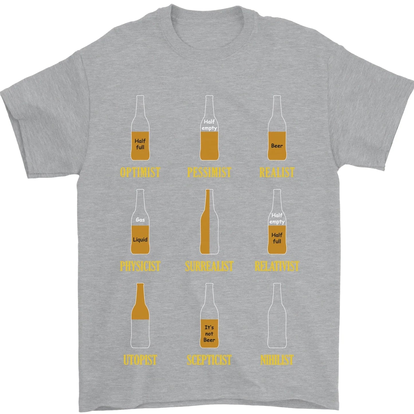 Optimism Pessimism Beer Alcohol Funny Mens T-Shirt 100% Cotton Unisex T-shirt, Sweatshirt, Hoodie, Long Sleeve Tee - T-Shirt, Sweatshirt, Hoodie