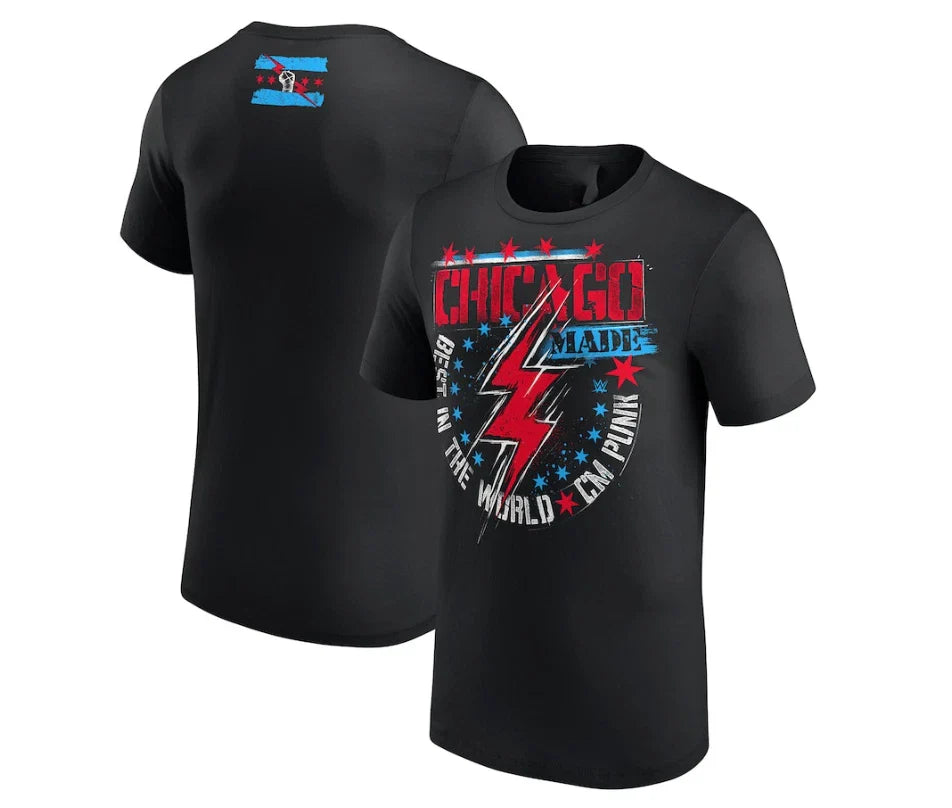Black CM Punk Chicago Made T-Shirt Unisex T-shirt, Sweatshirt, Hoodie, Long Sleeve Tee - T-Shirt, Sweatshirt, Hoodie