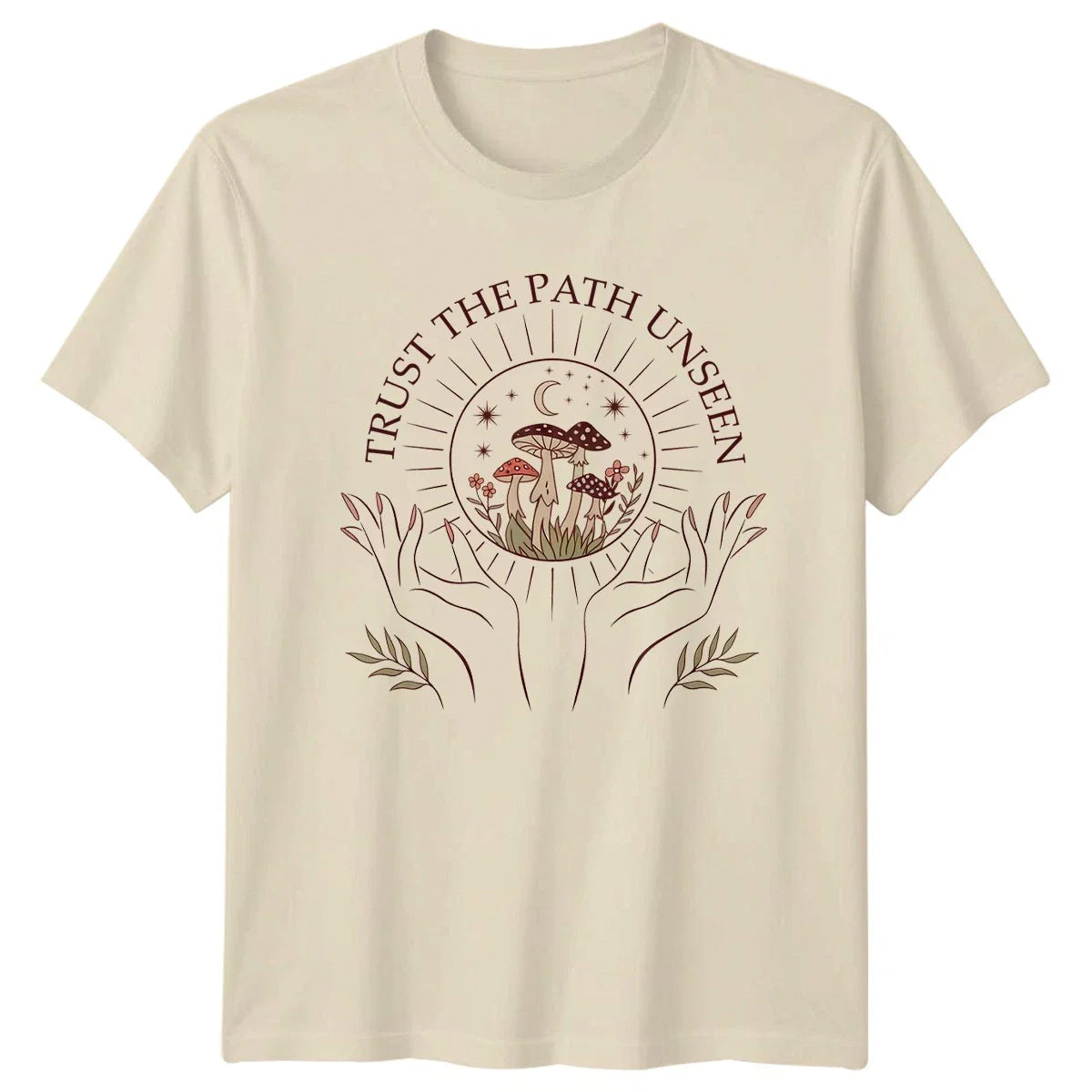Trust The Path Unseen T-Shirt Fungi Celestial Boho Spiritual Nature Birthday Unisex T-shirt, Sweatshirt, Hoodie, Long Sleeve Tee - T-Shirt, Sweatshirt, Hoodie