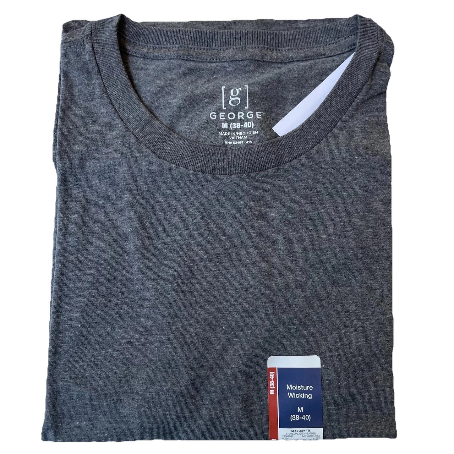 M George Moisture Wicking Crewneck T Shirt Short Sleeve Men's Medium Gray New Unisex T-shirt, Sweatshirt, Hoodie, Long Sleeve Tee - T-Shirt, Sweatshirt, Hoodie