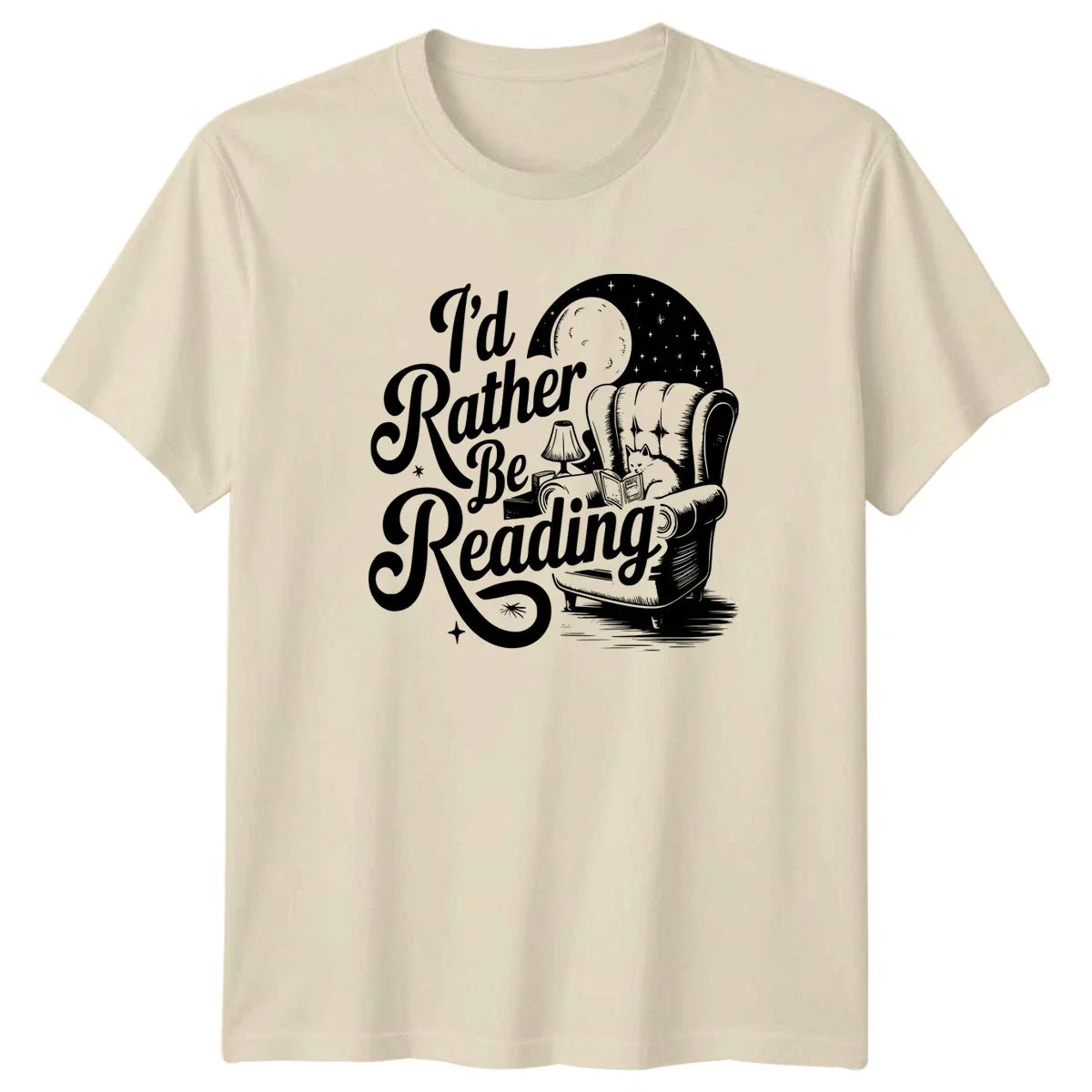 Id Rather Be Reading T-Shirt Cat Lover Cozy Bookworm Gift For Him And Her Unisex T-shirt, Sweatshirt, Hoodie, Long Sleeve Tee - T-Shirt, Sweatshirt, Hoodie