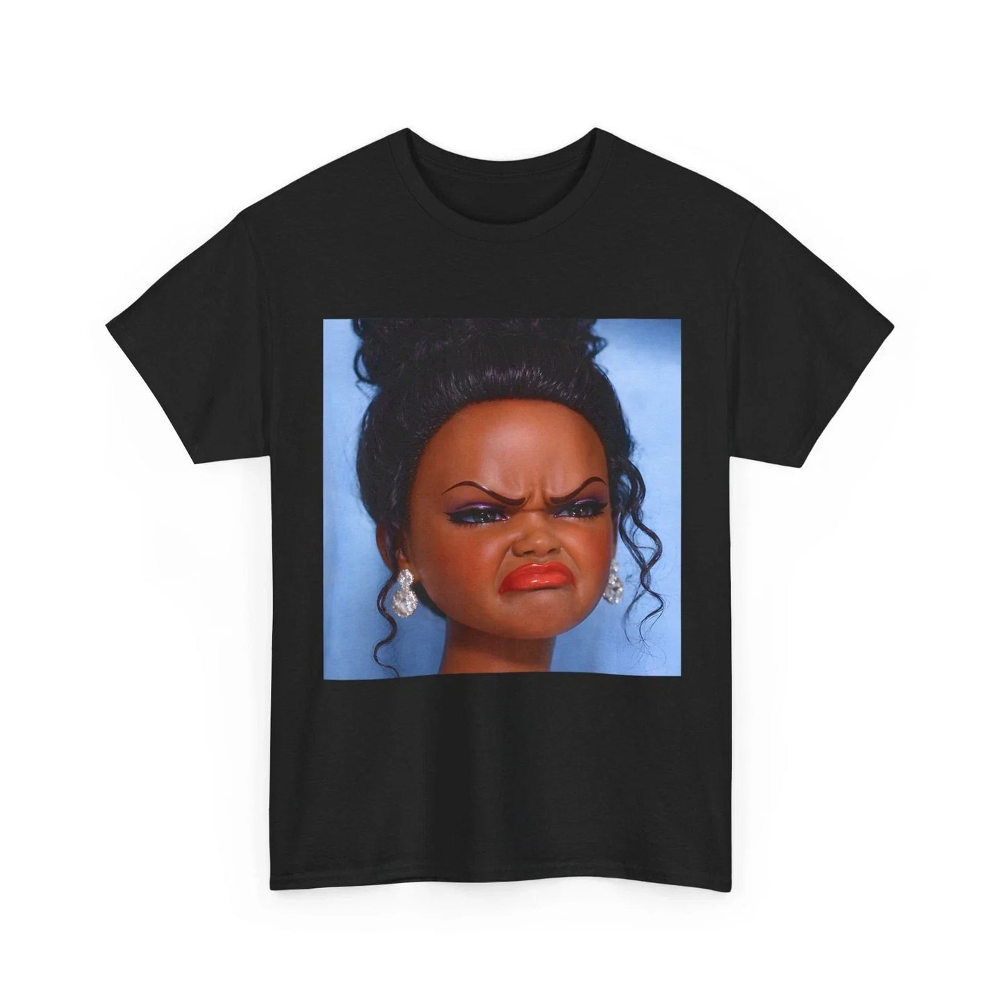 Angry Disgusted Black Doll Face Meme Funny T-Shirt Unisex T-shirt, Sweatshirt, Hoodie, Long Sleeve Tee - T-Shirt, Sweatshirt, Hoodie