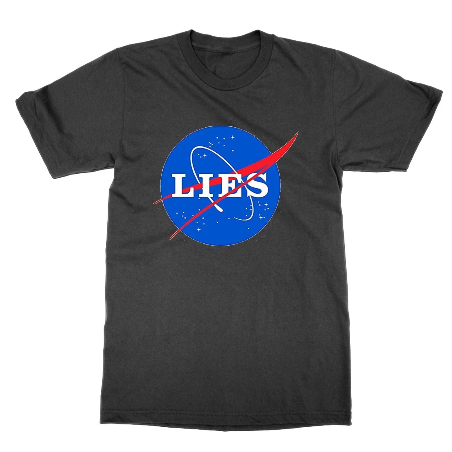 NASA Lies t-shirt conspiracy theory top funny tee Unisex T-shirt, Sweatshirt, Hoodie, Long Sleeve Tee - T-Shirt, Sweatshirt, Hoodie