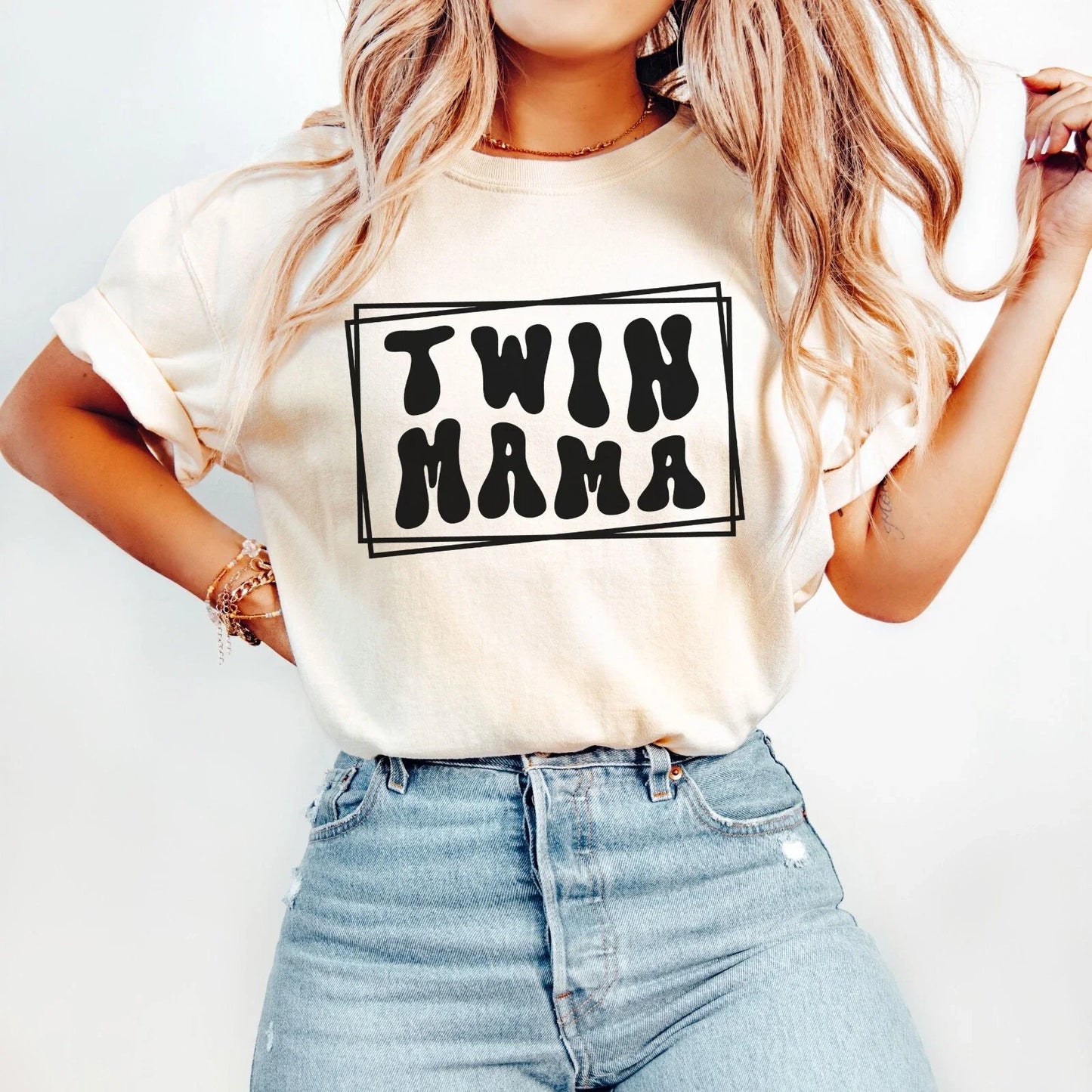 Trendy Twin Mama Tshirt, Mothers Day, Birthday Gift Tee, Twim Mom Gift Unisex T-shirt, Sweatshirt, Hoodie, Long Sleeve Tee - T-Shirt, Sweatshirt, Hoodie
