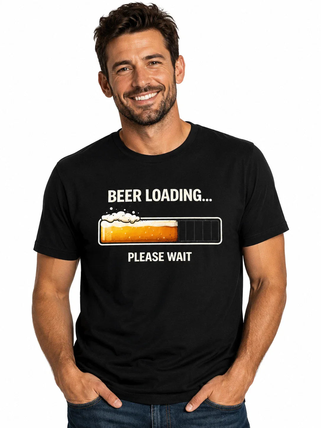 Beer Loading T-Shirt | Funny Loading Bar Graphic Tee Gamer Beer Humor Unisex Unisex T-shirt, Sweatshirt, Hoodie, Long Sleeve Tee - T-Shirt, Sweatshirt, Hoodie