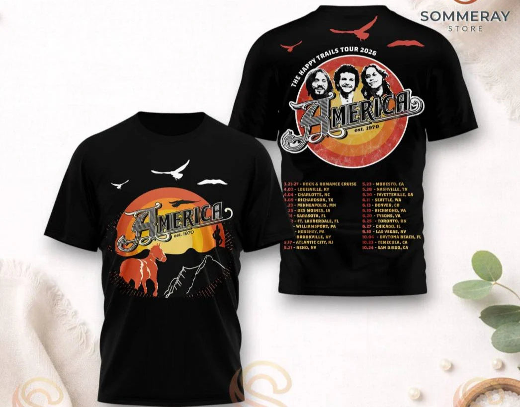 America The Happy Trails Tour 2026 AOP T-Shirt Unisex T-shirt, Sweatshirt, Hoodie, Long Sleeve Tee - T-Shirt, Sweatshirt, Hoodie