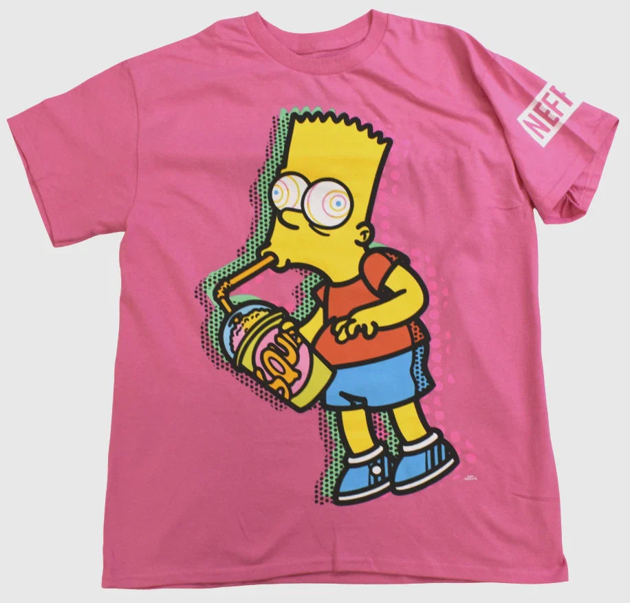 Neff x The Simpsons Mens Bart All Syrup Super Squishee Pink Shirt New M, L, XL Unisex T-shirt, Sweatshirt, Hoodie, Long Sleeve Tee - T-Shirt, Sweatshirt, Hoodie