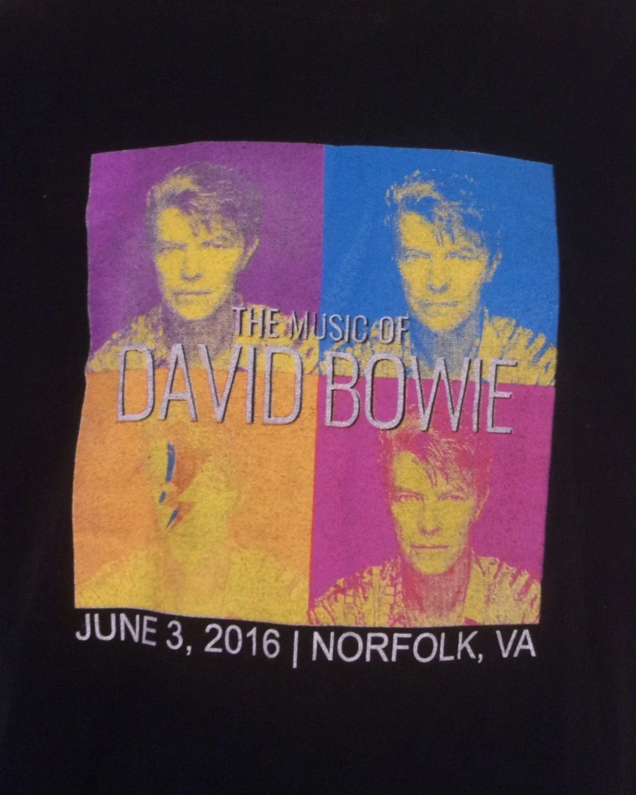 2016 Norfolk Virginia Symphony VSO T-Shirt The Music Of David Bowie Pop Art L Unisex T-shirt, Sweatshirt, Hoodie, Long Sleeve Tee - T-Shirt, Sweatshirt, Hoodie