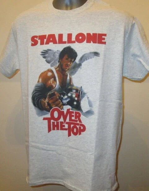 Over The Top 80s Film Poster T Shirt Sylvester Stallone Rambo Rocky Cobra T397 Unisex T-shirt, Sweatshirt, Hoodie, Long Sleeve Tee - T-Shirt, Sweatshirt, Hoodie