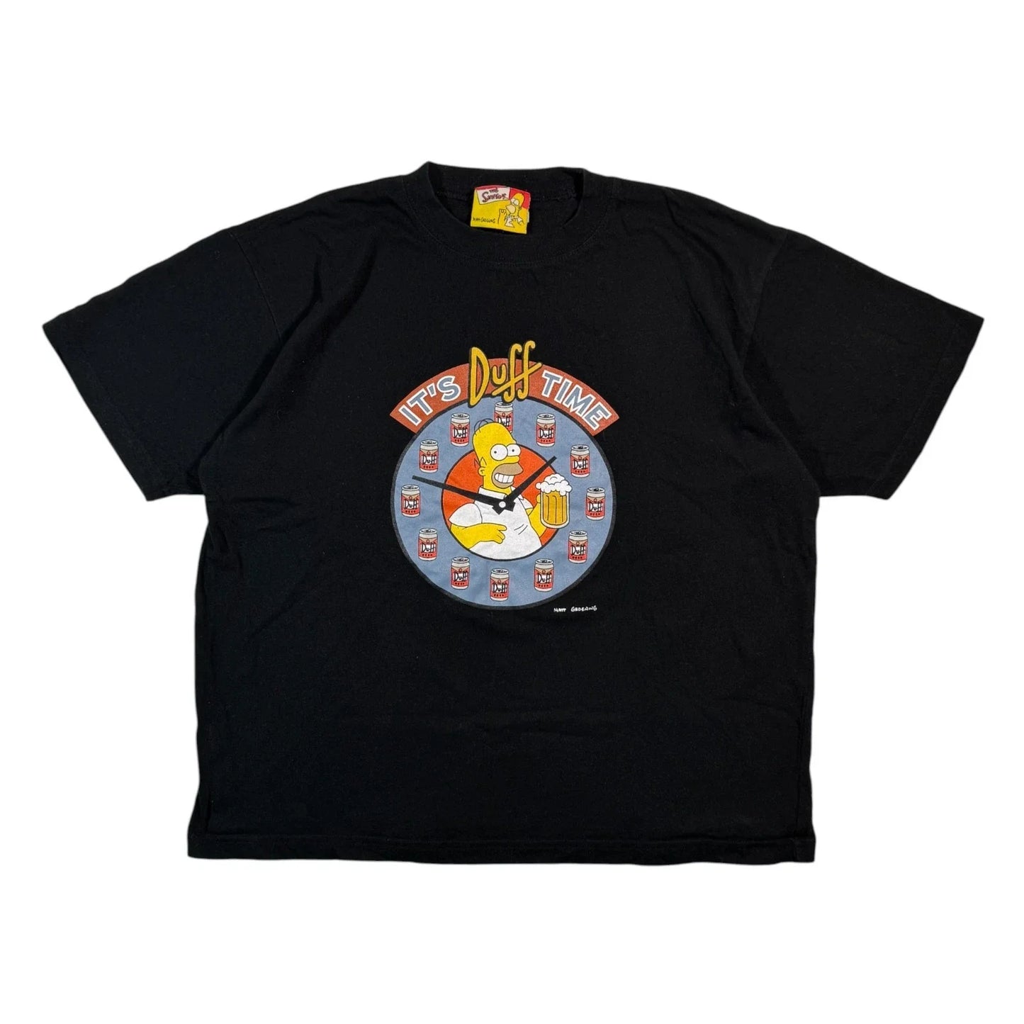 Vintage 2001 Simpsons T-shirt It's Duff Time Y2k Cartoon Graphic Black Tee L Unisex T-shirt, Sweatshirt, Hoodie, Long Sleeve Tee - T-Shirt, Sweatshirt, Hoodie