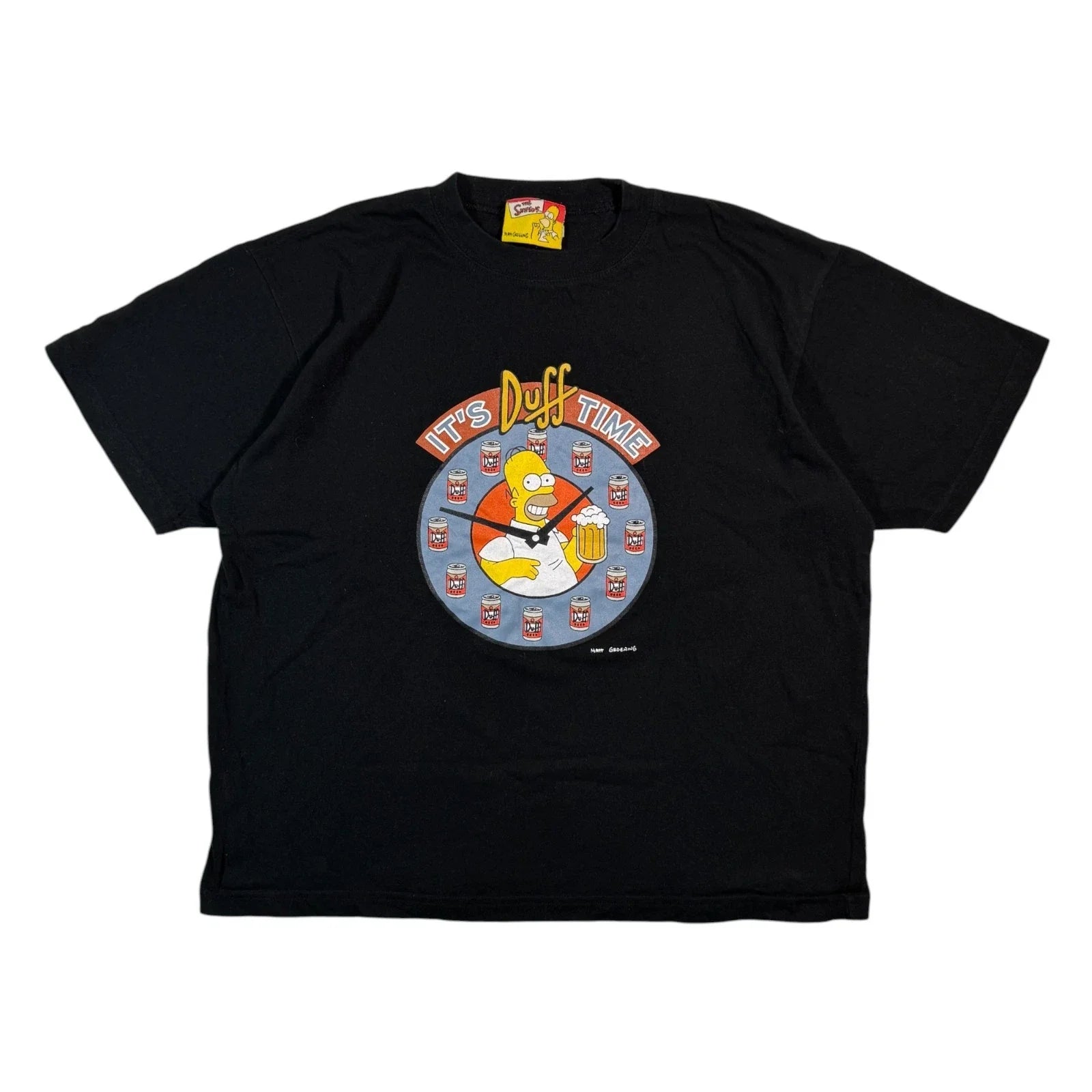 Vintage 2001 Simpsons T-shirt It's Duff Time Y2k Cartoon Graphic Black Tee L Unisex T-shirt, Sweatshirt, Hoodie, Long Sleeve Tee - T-Shirt, Sweatshirt, Hoodie