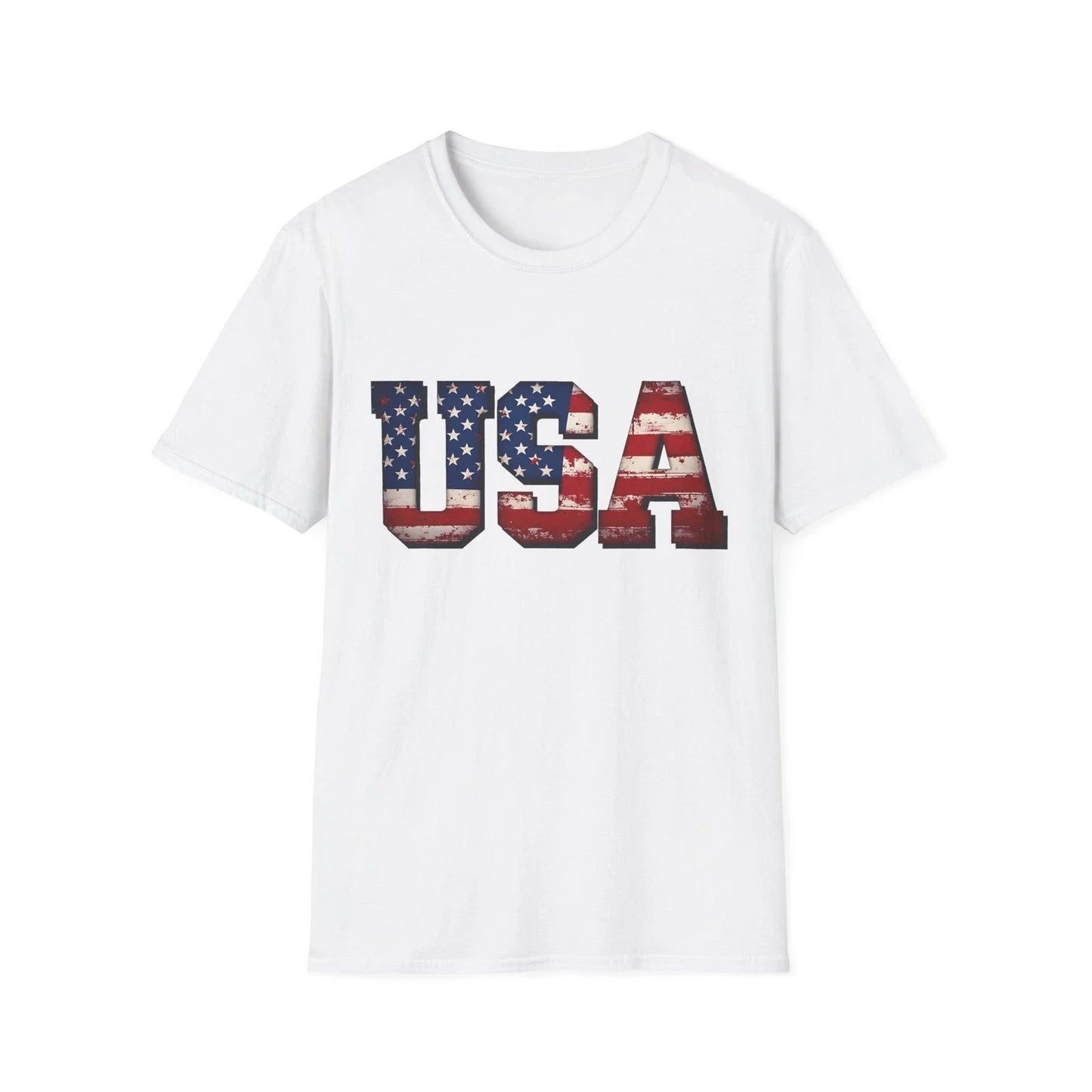 USA flag letters T-Shirt, Patriotic American flag typography Tshirt Unisex T-shirt, Sweatshirt, Hoodie, Long Sleeve Tee - T-Shirt, Sweatshirt, Hoodie