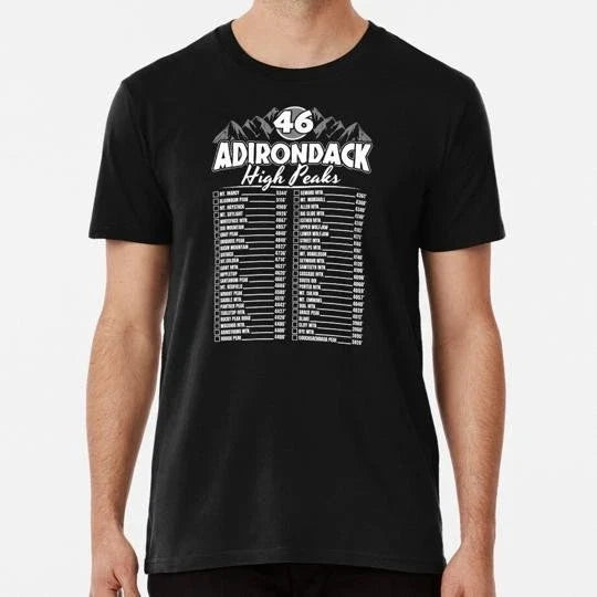 46 Adirondack Mountain Climbing Checklist Size S to 5XL Made in the USA T-Shirt Unisex T-shirt, Sweatshirt, Hoodie, Long Sleeve Tee - T-Shirt, Sweatshirt, Hoodie
