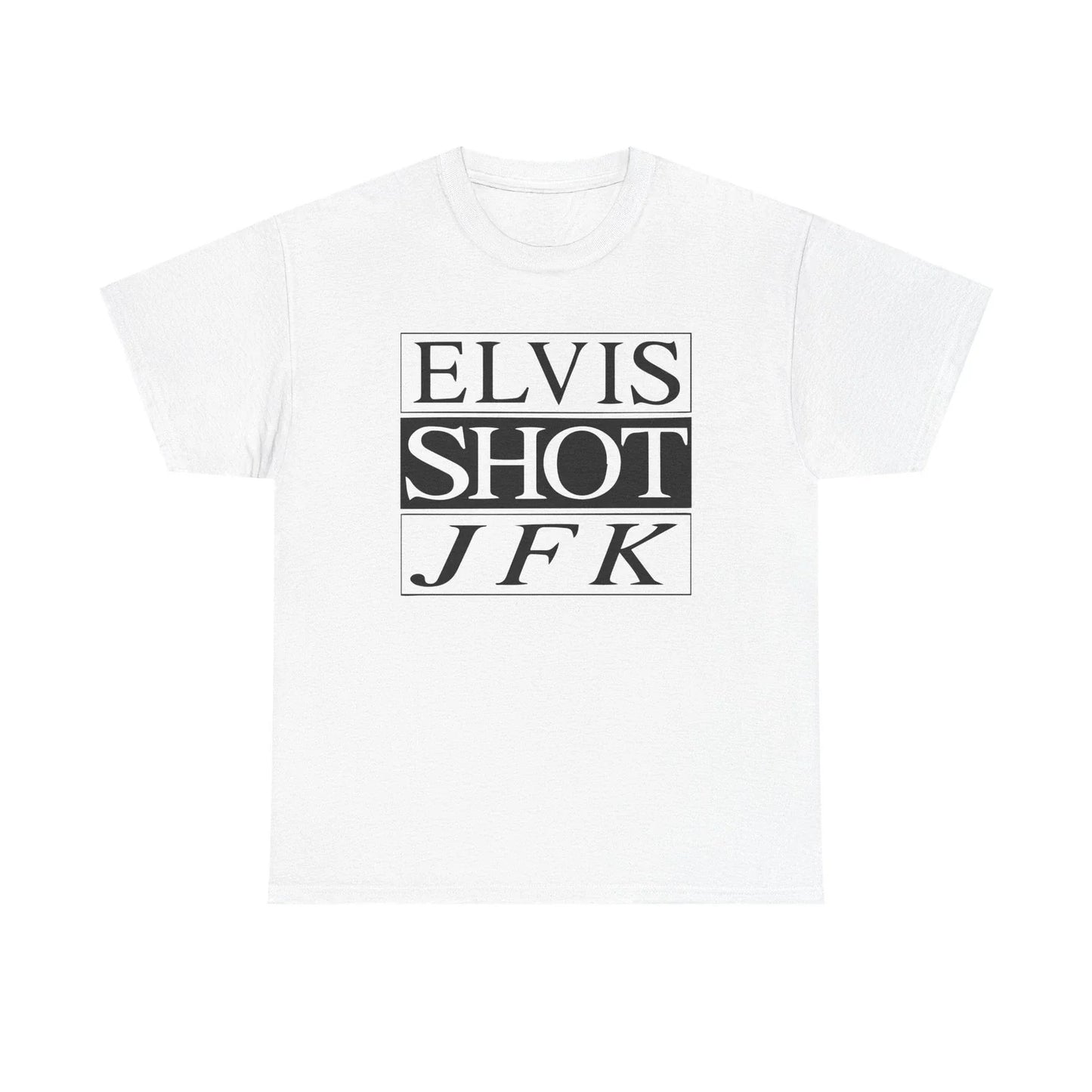 La Haine's "Elvis Shot JFK" Film White iconic Tee Unisex T-shirt, Sweatshirt, Hoodie, Long Sleeve Tee - T-Shirt, Sweatshirt, Hoodie