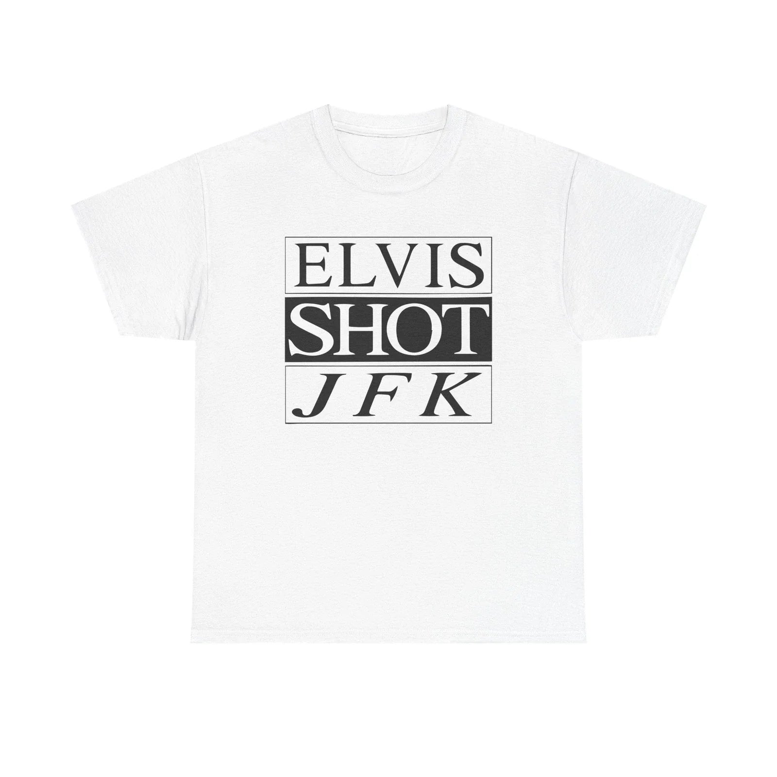 La Haine's "Elvis Shot JFK" Film White iconic Tee Unisex T-shirt, Sweatshirt, Hoodie, Long Sleeve Tee - T-Shirt, Sweatshirt, Hoodie