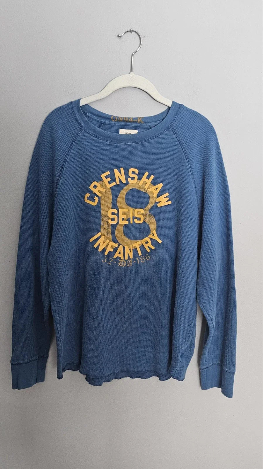 Y2K Old Navy Shirt Men L Thermal Waffle Knit Cotton Blue Crenshaw Seis  Infantry Unisex T-shirt, Sweatshirt, Hoodie, Long Sleeve Tee - T-Shirt, Sweatshirt, Hoodie