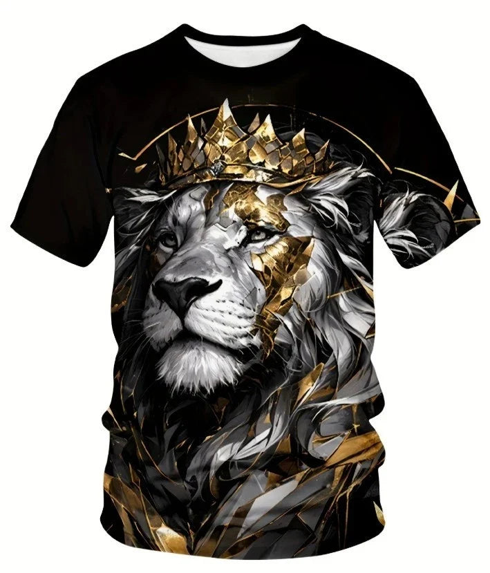 Casual & Elegant Men's Lion Crown Graphic T shirt Unisex T-shirt, Sweatshirt, Hoodie, Long Sleeve Tee - T-Shirt, Sweatshirt, Hoodie