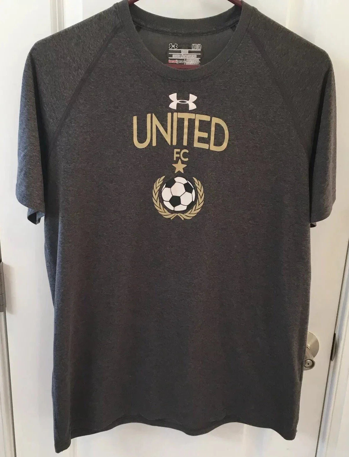 Under Armour United FC Soccer Gray Heat Gear Graphic T-Shirt Mens Medium Loose Unisex T-shirt, Sweatshirt, Hoodie, Long Sleeve Tee - T-Shirt, Sweatshirt, Hoodie