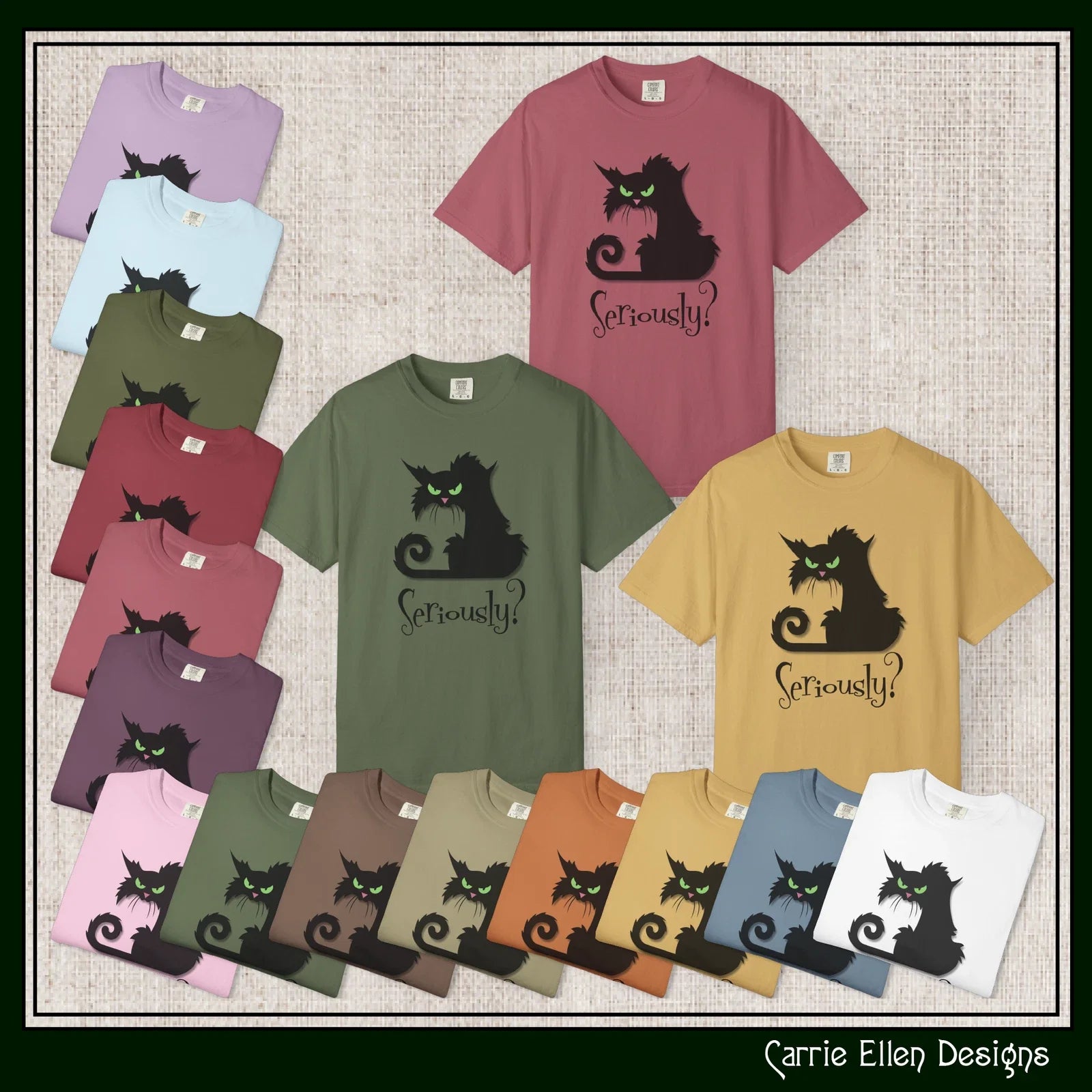 Seriously Sarcastic Black Cat Attitude Comfort Colors Short Sleeve T-Shirt Unisex T-shirt, Sweatshirt, Hoodie, Long Sleeve Tee - T-Shirt, Sweatshirt, Hoodie
