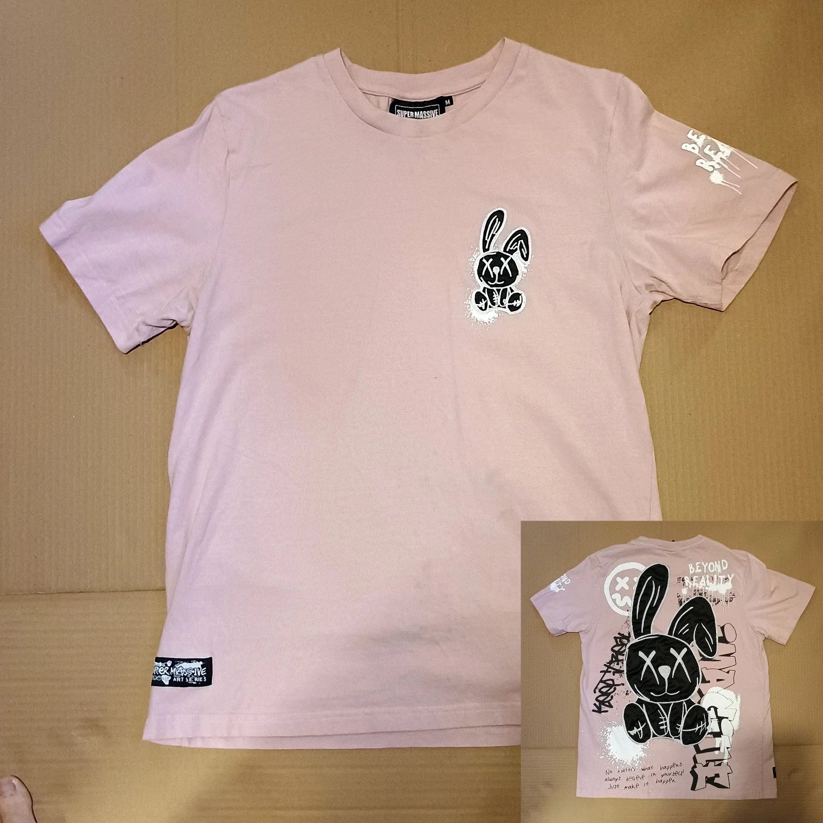 Super Massive Beyond Reality Pop Art Bunny Graphic T-Shirt MEDIUM Embroidered Unisex T-shirt, Sweatshirt, Hoodie, Long Sleeve Tee - T-Shirt, Sweatshirt, Hoodie