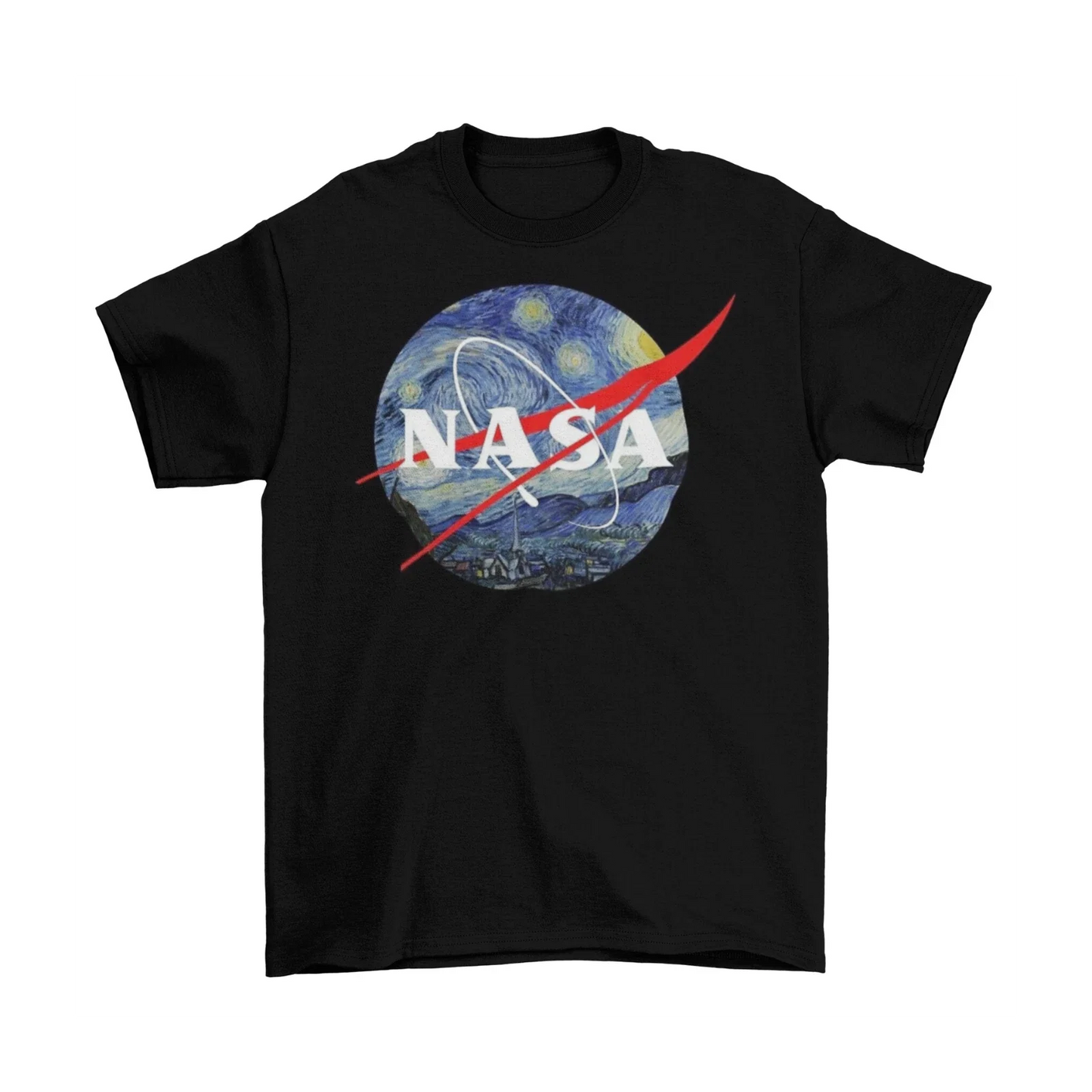 NASA Logo Van Gogh T-Shirt Mens Unisex Cotton Funny Adult Moon Space Astronaut Unisex T-shirt, Sweatshirt, Hoodie, Long Sleeve Tee - T-Shirt, Sweatshirt, Hoodie