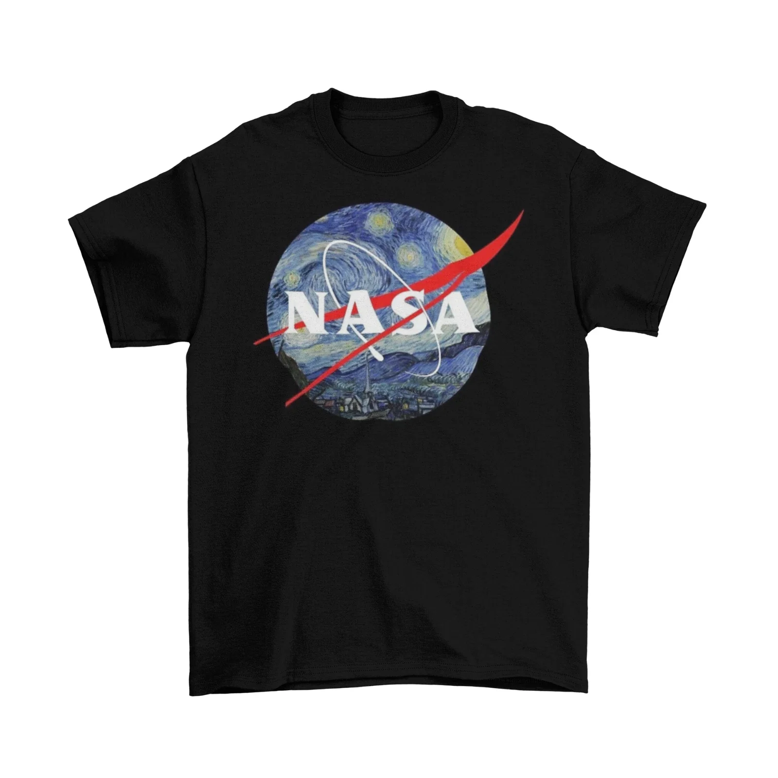 NASA Logo Van Gogh T-Shirt Mens Unisex Cotton Funny Adult Moon Space Astronaut Unisex T-shirt, Sweatshirt, Hoodie, Long Sleeve Tee - T-Shirt, Sweatshirt, Hoodie
