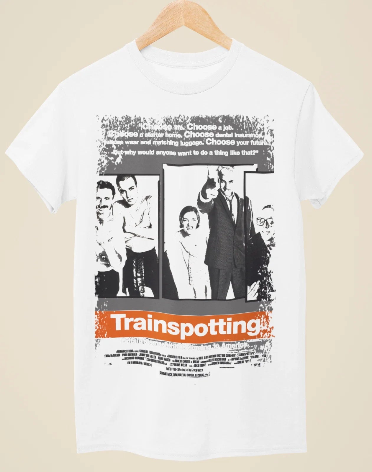 Trainspotting - Movie Poster Inspired Unisex White T-Shirt Unisex T-shirt, Sweatshirt, Hoodie, Long Sleeve Tee - T-Shirt, Sweatshirt, Hoodie