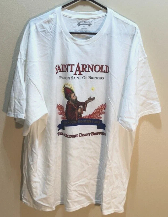 Saint Arnold Patron Brewers Texas Oldest Craft Brewery White T-Shirt 3XL Unused Unisex T-shirt, Sweatshirt, Hoodie, Long Sleeve Tee - T-Shirt, Sweatshirt, Hoodie