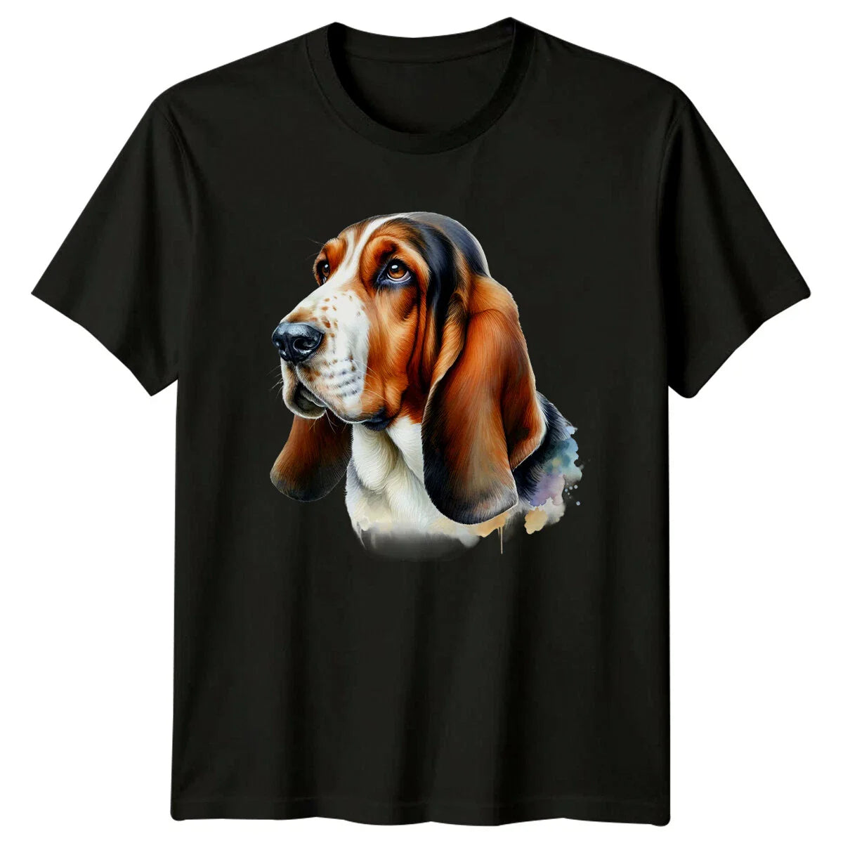 Basset Hound Dog Portrait Art T-Shirt, Cute Puppy Tee Unisex T-shirt, Sweatshirt, Hoodie, Long Sleeve Tee - T-Shirt, Sweatshirt, Hoodie