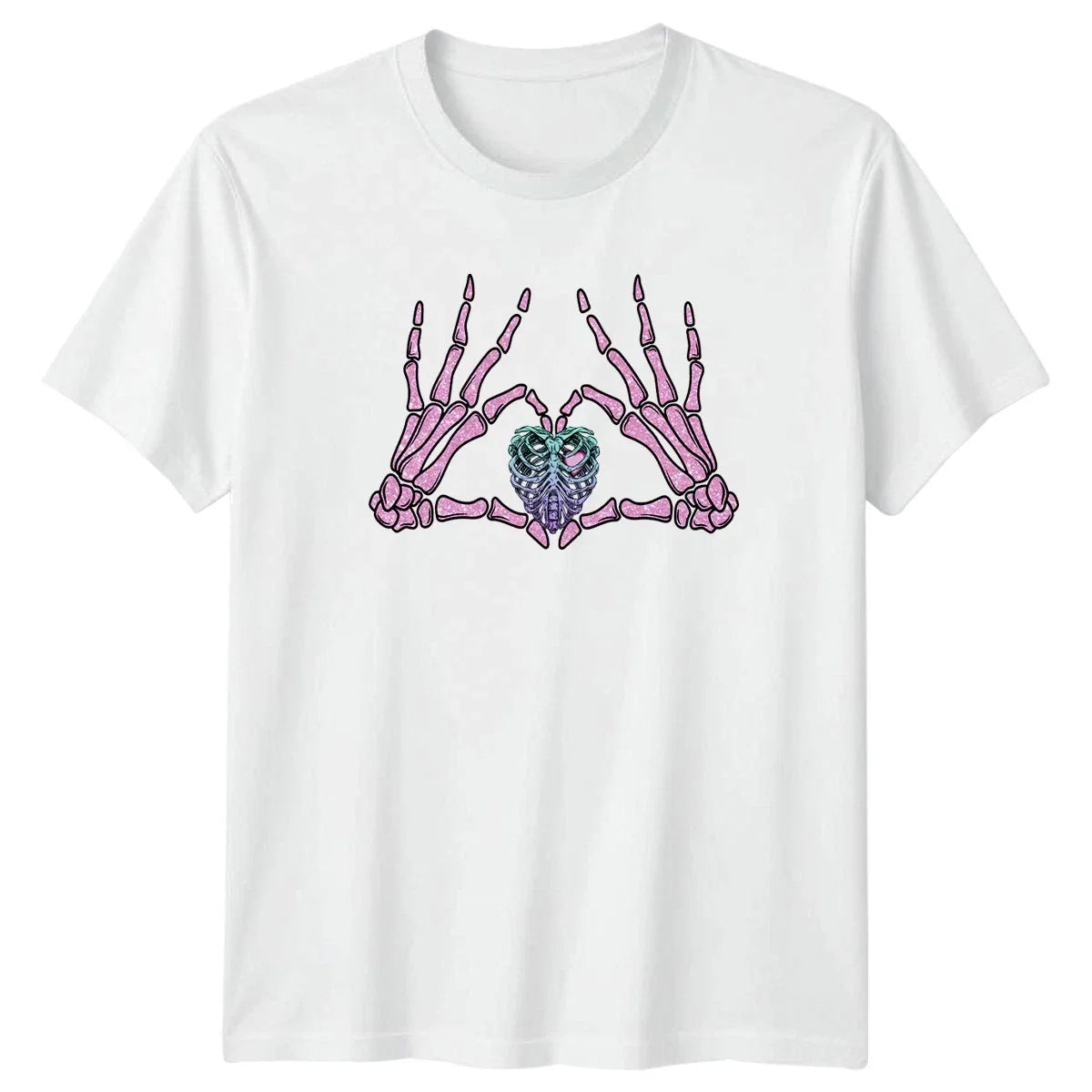 Skeleton Hands Heart Glitter Pastel T-Shirt Pastel Goth Alternative Fashion Unisex T-shirt, Sweatshirt, Hoodie, Long Sleeve Tee - T-Shirt, Sweatshirt, Hoodie