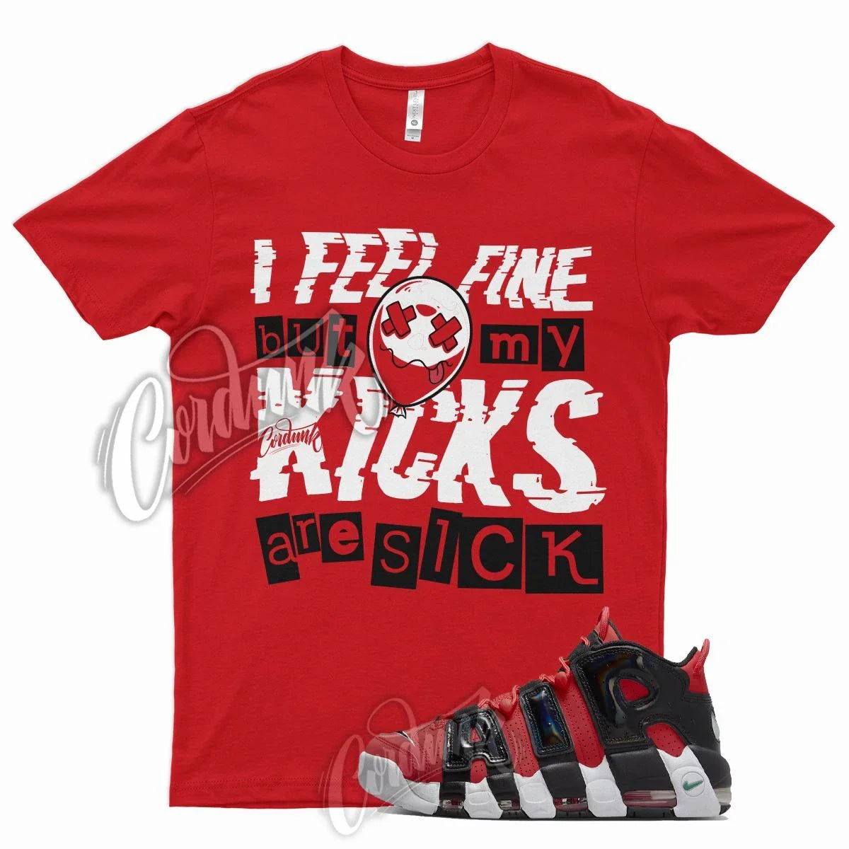 SICK Shirt for N Air More Uptempo '96 1996 Lobster Red Green Noise Varsity 1 Unisex T-shirt, Sweatshirt, Hoodie, Long Sleeve Tee - T-Shirt, Sweatshirt, Hoodie