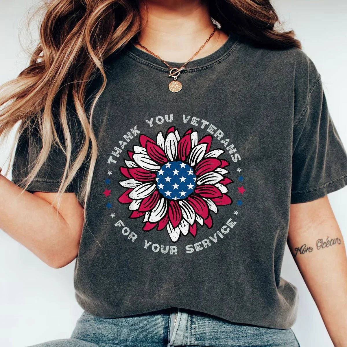 Sunflower Thank You Veterans Day Military Tribute Shirt,Honoring Our Heroes Tee Unisex T-shirt, Sweatshirt, Hoodie, Long Sleeve Tee - T-Shirt, Sweatshirt, Hoodie