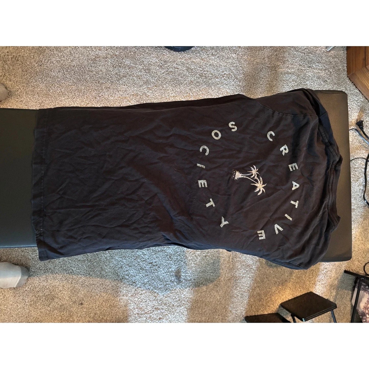 Creative Society Palm Tree Graphic Tee - Black (Size Small) - Made in USA Unisex T-shirt, Sweatshirt, Hoodie, Long Sleeve Tee - T-Shirt, Sweatshirt, Hoodie