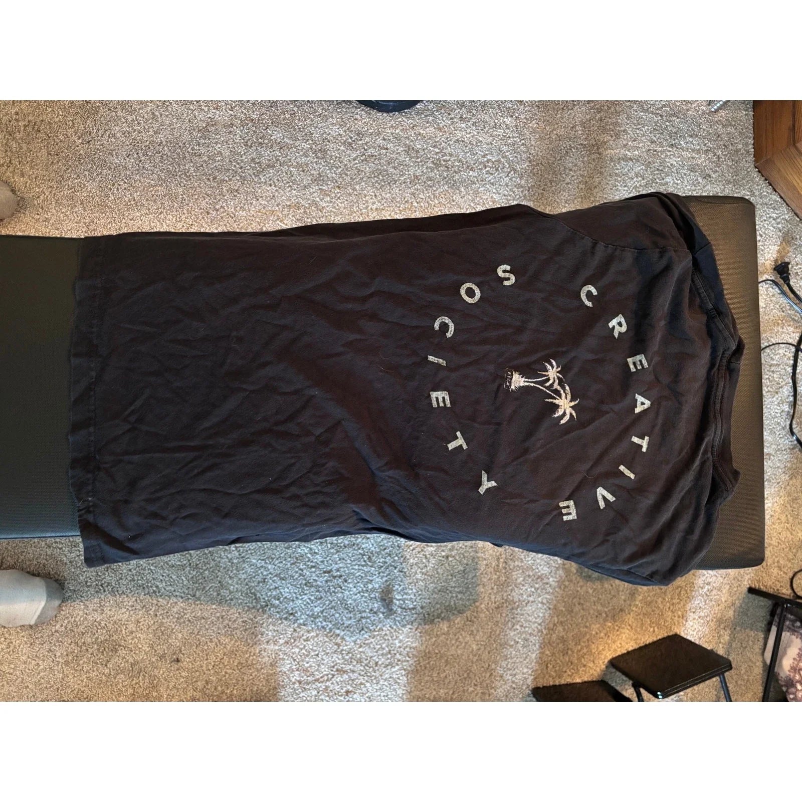 Creative Society Palm Tree Graphic Tee - Black (Size Small) - Made in USA Unisex T-shirt, Sweatshirt, Hoodie, Long Sleeve Tee - T-Shirt, Sweatshirt, Hoodie