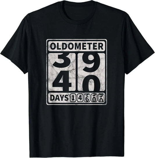 40th Birthday Gift Funny Oldometer 39-40 Gift Unisex T-Shirt Unisex T-shirt, Sweatshirt, Hoodie, Long Sleeve Tee - T-Shirt, Sweatshirt, Hoodie