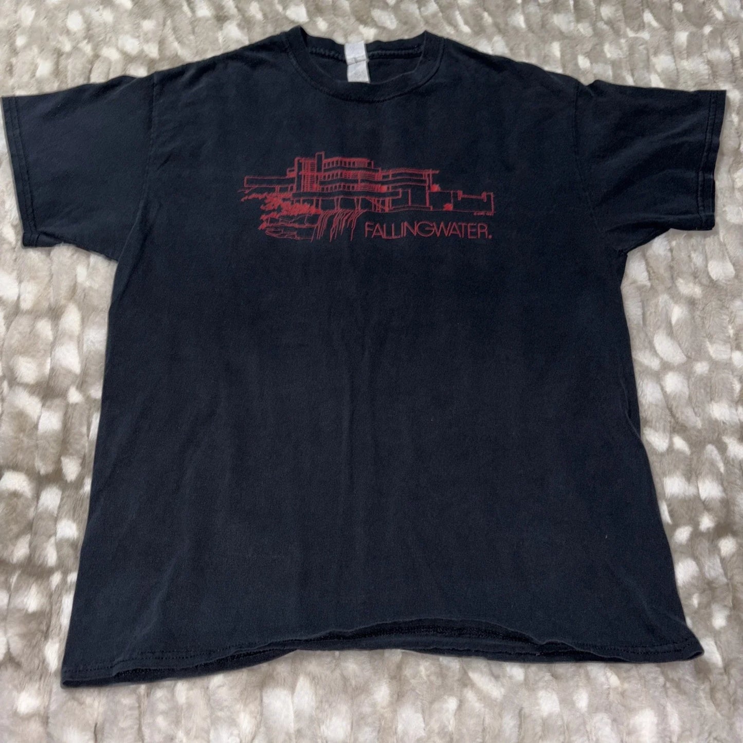 Y2K Frank Lloyd Wright T-Shirt Fallingwater Mens Large Black Architecture 1994 Unisex T-shirt, Sweatshirt, Hoodie, Long Sleeve Tee - T-Shirt, Sweatshirt, Hoodie