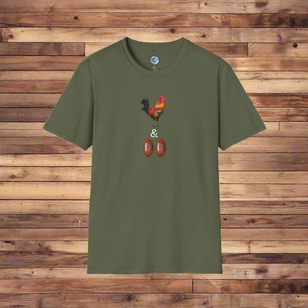 Cock & Balls - Football Men's Funny Farm Rooster Soft Style Classic Fit T-Shirt Unisex T-shirt, Sweatshirt, Hoodie, Long Sleeve Tee - T-Shirt, Sweatshirt, Hoodie