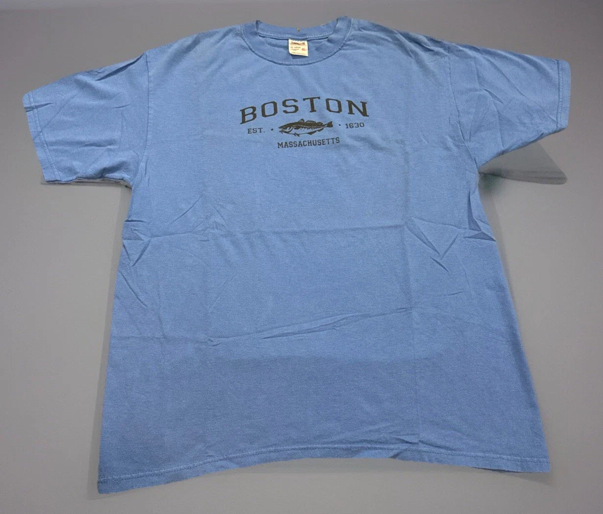 Vintage Y2K Boston Massachusetts Blue Tourist Vacation T-Shirt XL Unisex T-shirt, Sweatshirt, Hoodie, Long Sleeve Tee - T-Shirt, Sweatshirt, Hoodie