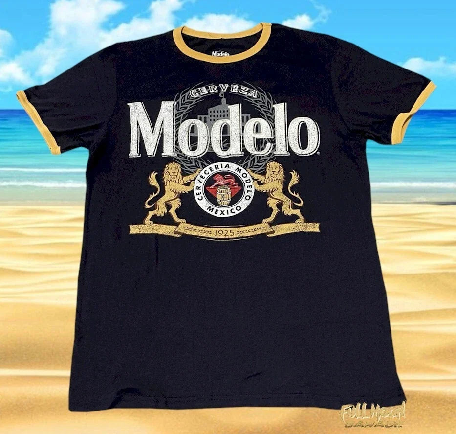 New Modelo Beer Ringer  Logo Men's Vintage T-Shirt Unisex T-shirt, Sweatshirt, Hoodie, Long Sleeve Tee - T-Shirt, Sweatshirt, Hoodie