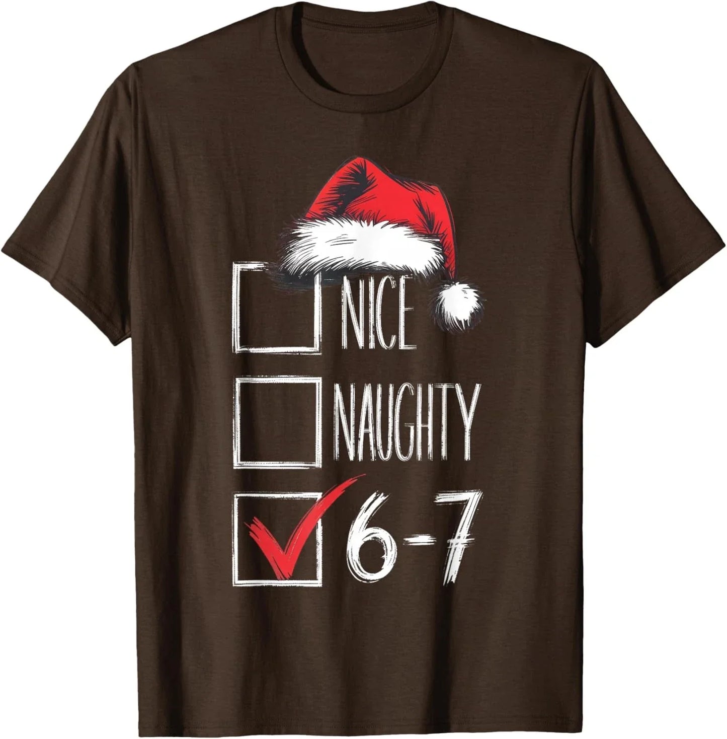 Nice Naughty 67 Christmas Six Seven Meme Funny Unisex T-Shirt Unisex T-shirt, Sweatshirt, Hoodie, Long Sleeve Tee - T-Shirt, Sweatshirt, Hoodie