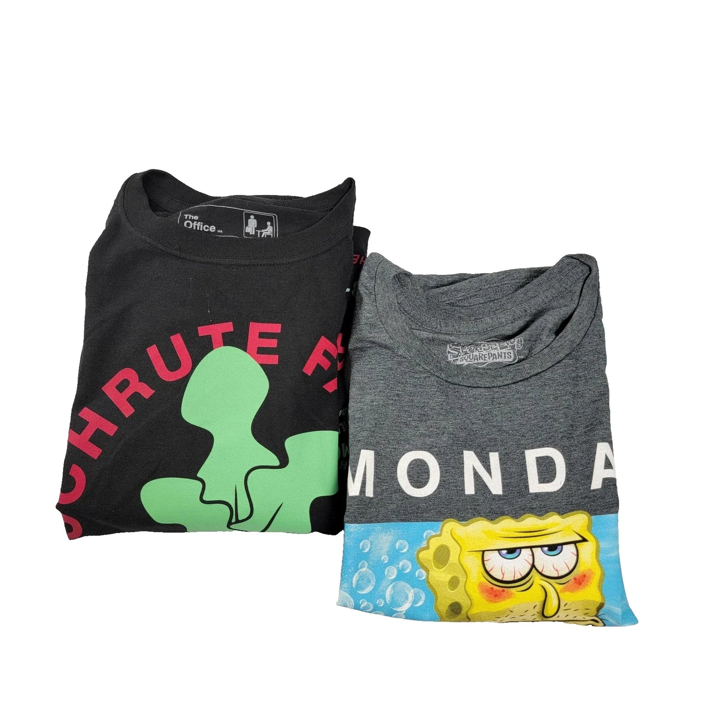 The Office Schrute Farms & SpongeBob Shirts Mens XL Lot of 2 Black Gray (1108) Unisex T-shirt, Sweatshirt, Hoodie, Long Sleeve Tee - T-Shirt, Sweatshirt, Hoodie