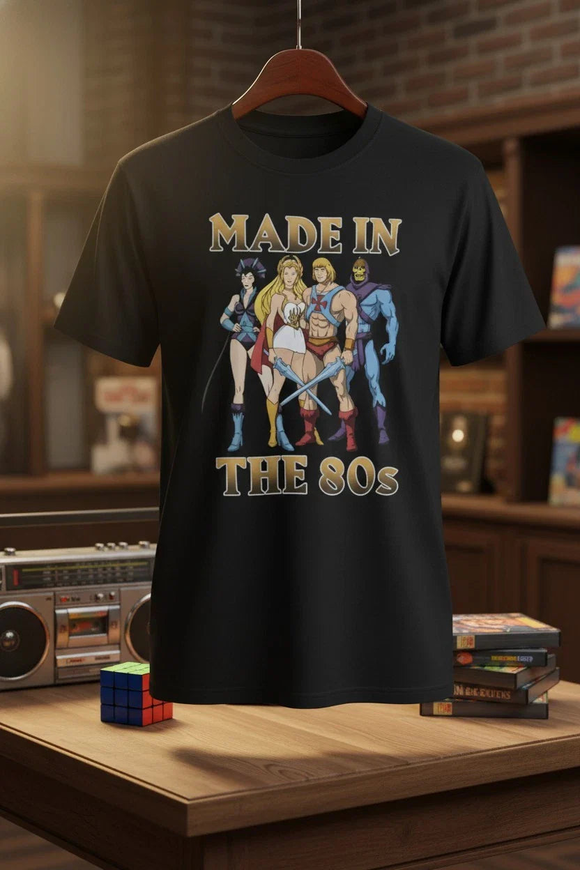 Unisex Adult Black T-shirt Master Of The Universe Motu Made In The 80s New Unisex T-shirt, Sweatshirt, Hoodie, Long Sleeve Tee - T-Shirt, Sweatshirt, Hoodie