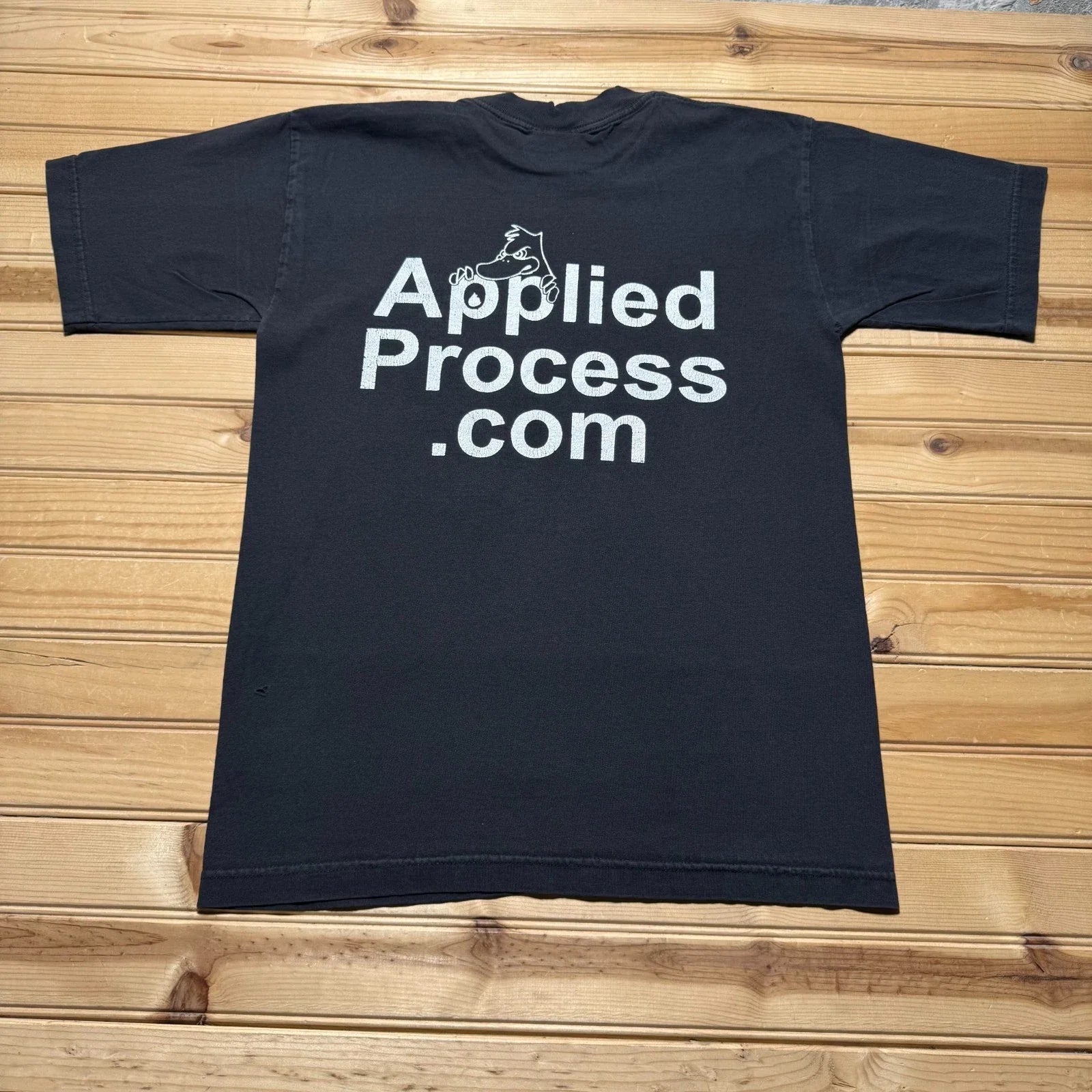 Vintage 90s Applied Process Duck Cartoon Mascot Graphic T-Shirt USA - Medium Unisex T-shirt, Sweatshirt, Hoodie, Long Sleeve Tee - T-Shirt, Sweatshirt, Hoodie